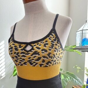 BCBGeneration Black and Yellow Knit Top